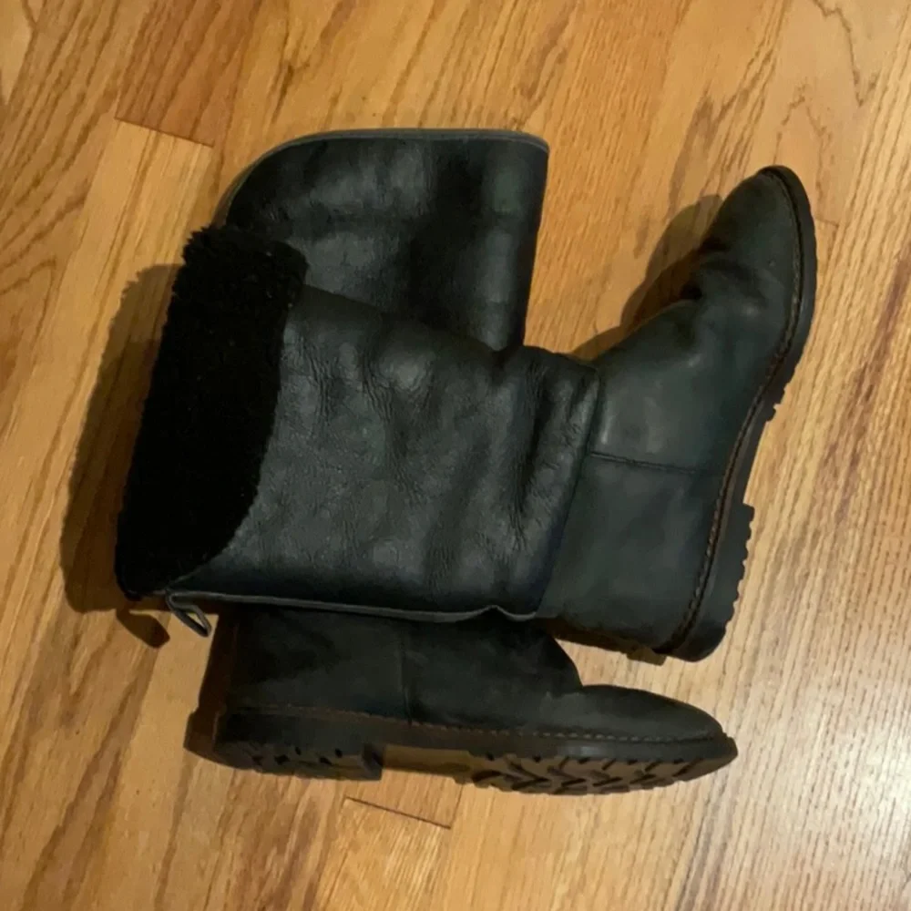 LLBean - Boots - Women’s Size 38 - Black - Fleece-Lined Leather - About 13” High